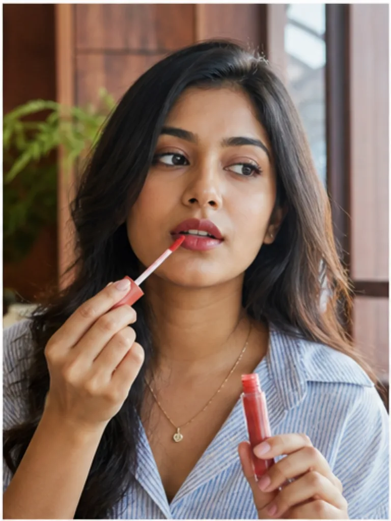 Illustrative daily-use scene for Cream Lipstick — Ruby