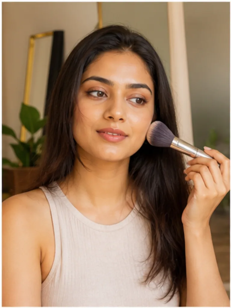Illustrative daily-use scene for Pressed Face Powder — Ivory