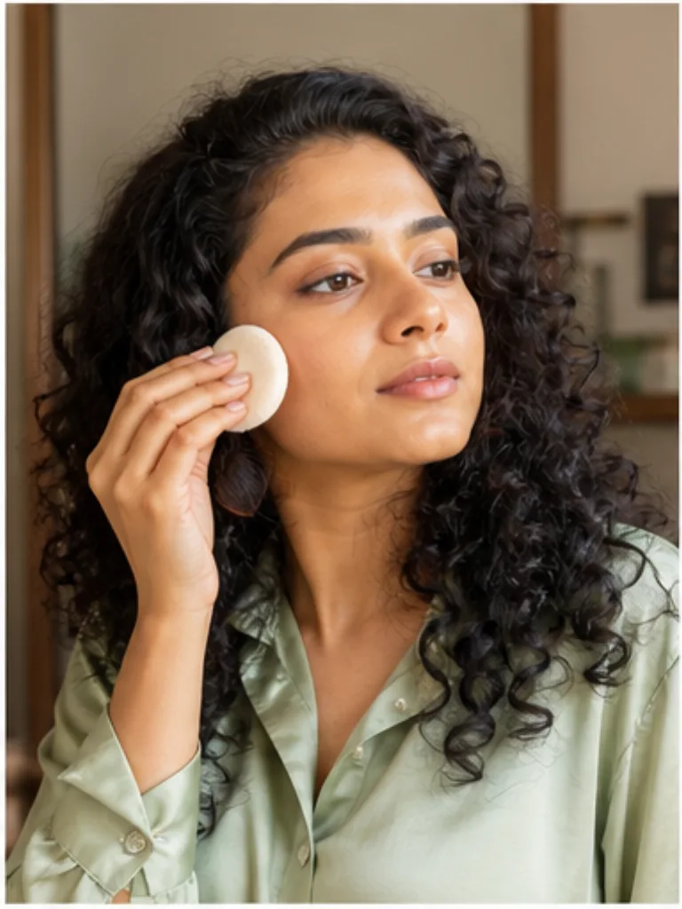Illustrative daily-use scene for Powder Blush — Muted Rose
