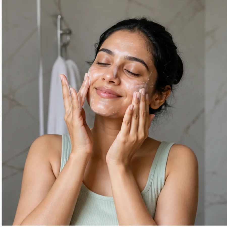 Illustrative daily-use scene for Daily Facial Serum — Light Texture