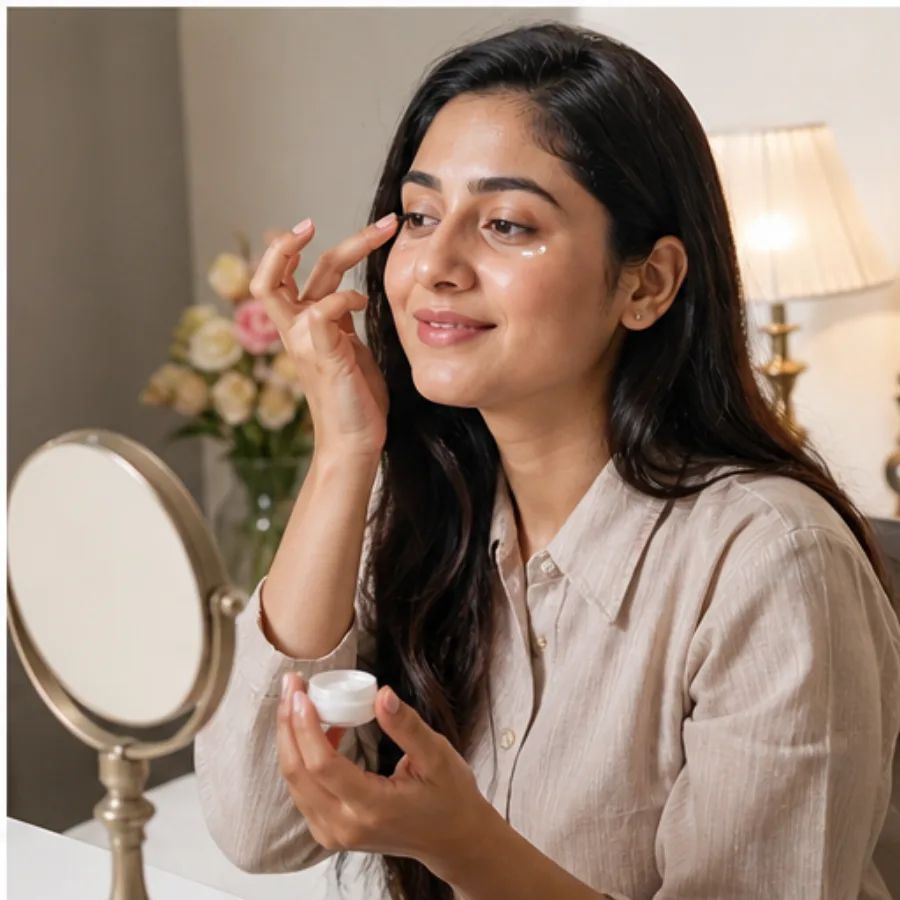 Illustrative daily-use scene for Under-Eye Cosmetic Cream