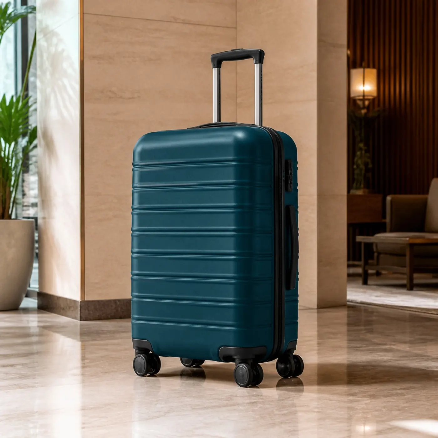 EasyShop teal spinner suitcase