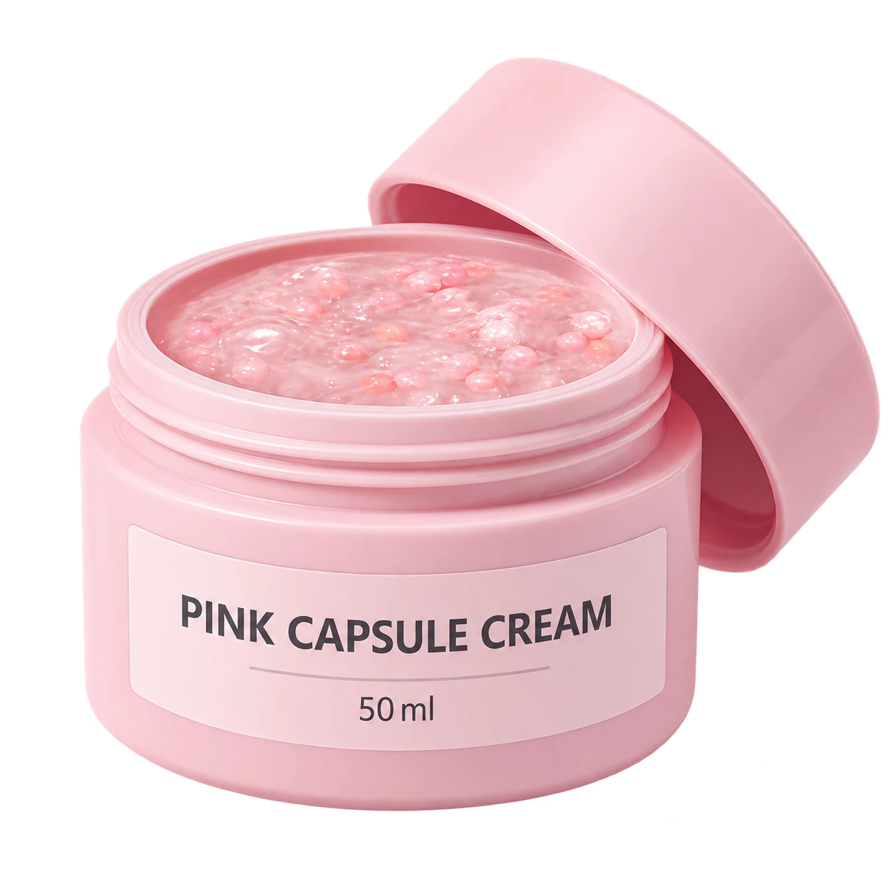 Catalogue illustration of Pink Capsule Face Cream, 50 ml pack design
